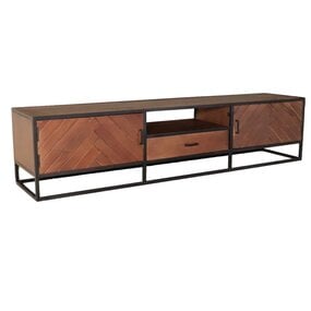 Lizzely Garden & Living Tv meubel visgraat walnoot mangohout 210cm Danae Lizzely Garden & Living Tv meubel visgraat walnoot mangohout 210cm Danae