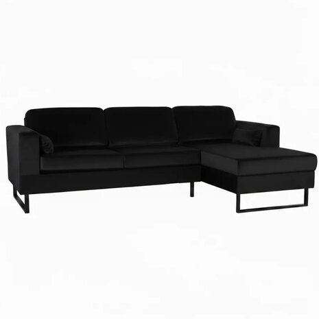 Lizzely Garden & Living Hoekbank design Darsiono 280cm bank zwart velvet loungebank zowel links als rechts bankstel Lizzely Garden & Living Hoekbank design Darsiono 280cm bank zwart velvet loungebank zowel links als rechts bankstel