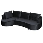 Hoekbank Lando 270cm bank zwart velvet bankstel links loungebank Hoekbank Lando 270cm bank zwart velvet bankstel links loungebank
