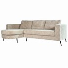 Hoekbank design Nox 250cm bank beige chenille bankstel links loungebank