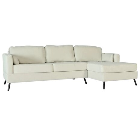 Lizzely Garden & Living Hoekbank design Darsiono 280cm bank beige velvet loungebank zowel links als rechts bankstel