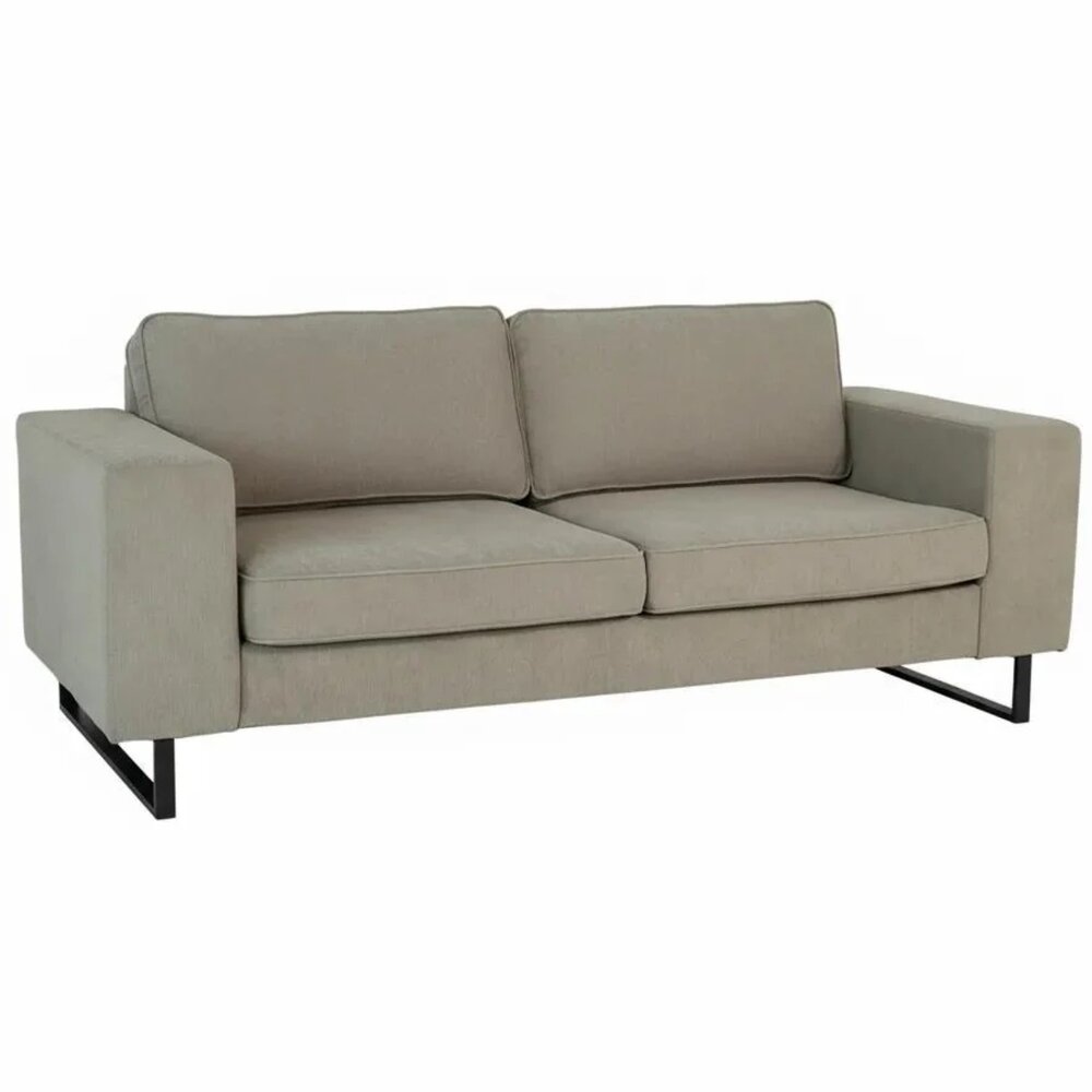 Zitbank Zora 2,5-zits taupe ribstof bank stof bankstel