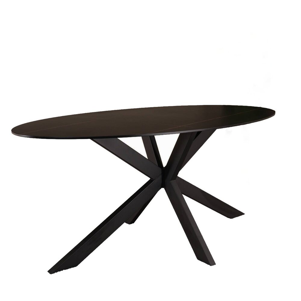 Eettafel ovaal 180cm Figo marmerlook zwart ovale tafel steen Eettafel ovaal 180cm Figo marmerlook zwart ovale tafel steen