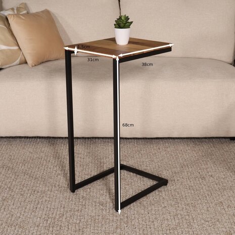 Lizzely Garden & Living Bijzettafel industrieel Jerry 69cm lichtbruin mangohout Lizzely Garden & Living Bijzettafel industrieel Jerry 69cm lichtbruin mangohout