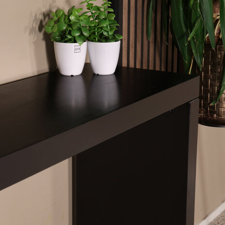 Lizzely Garden & Living Bijzettafel mangohout Randy 120cm zwart