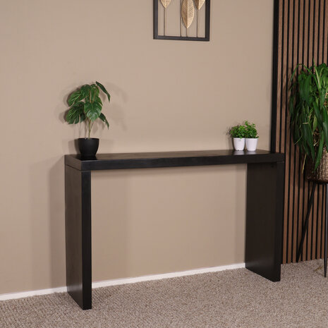 Lizzely Garden & Living Bijzettafel mangohout Randy 120cm zwart