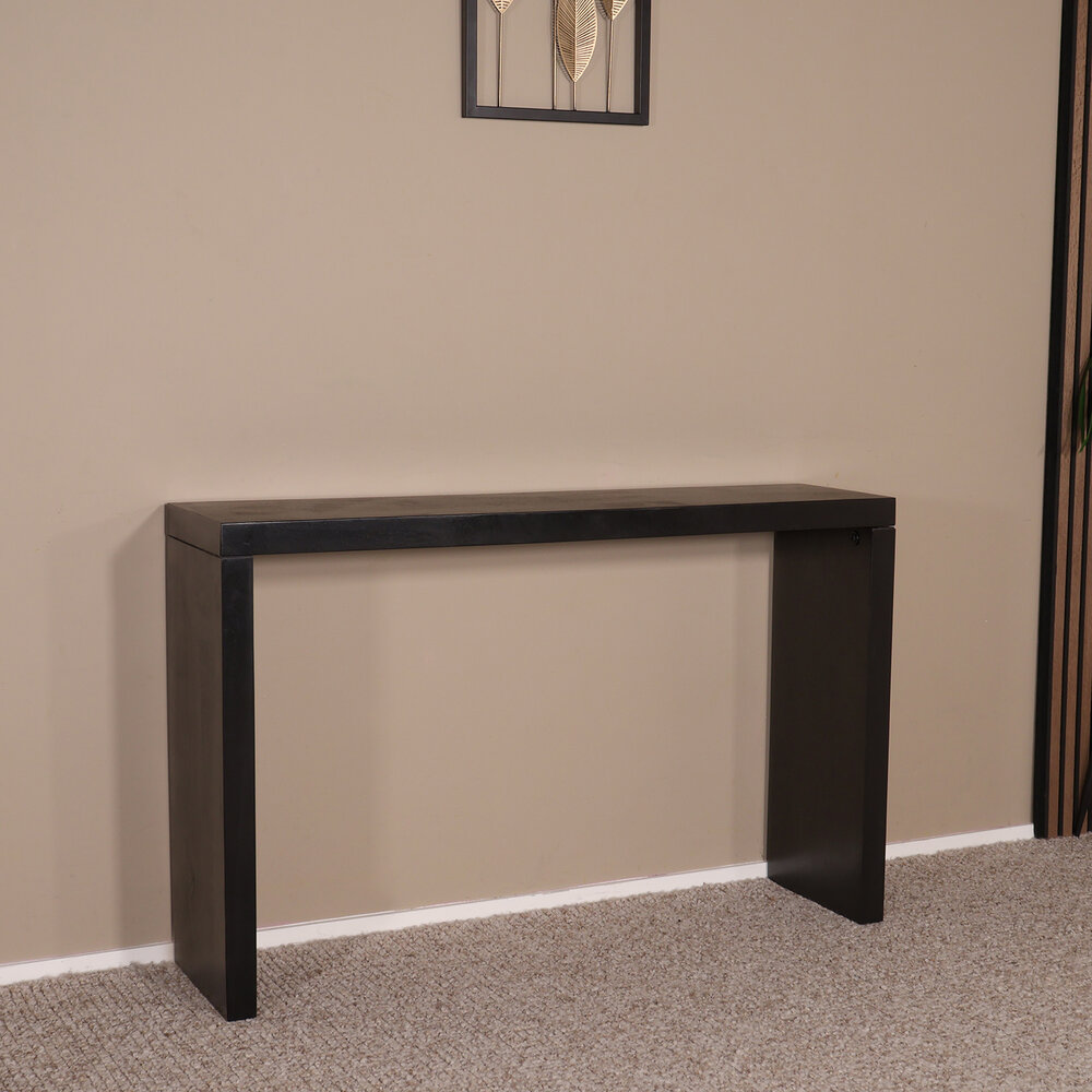 Bijzettafel mangohout Randy 120cm zwart