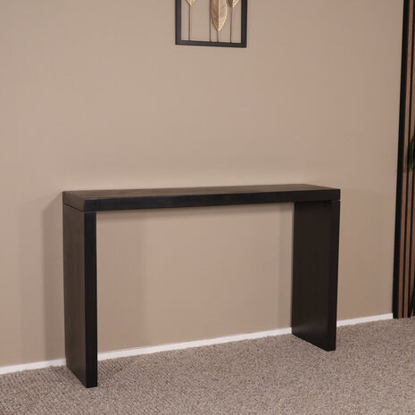 Lizzely Garden & Living Bijzettafel mangohout Randy 120cm zwart