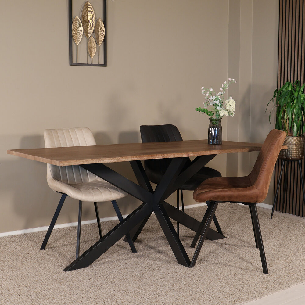 Eettafel langwerpig 180cm Jeffo bruin langwerpige tafel Eettafel langwerpig 180cm Jeffo bruin langwerpige tafel