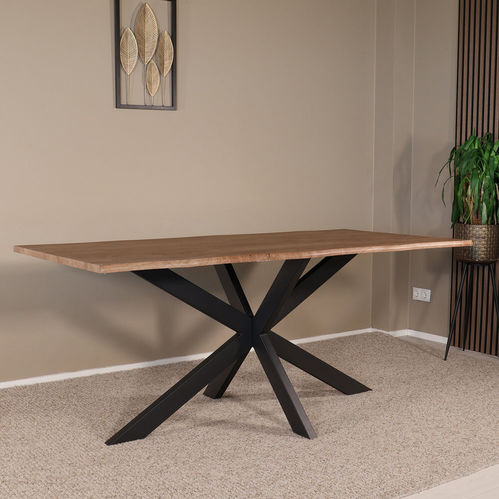 Eettafel langwerpig 180cm Jeffo bruin langwerpige tafel Eettafel langwerpig 180cm Jeffo bruin langwerpige tafel