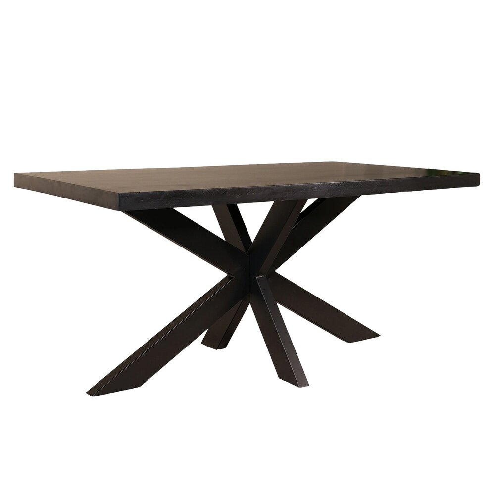 Tweedekans model: Eettafel langwerpig mangohout 160cm zwart John langwerpige tafel duurzaam mango eetkamertafel