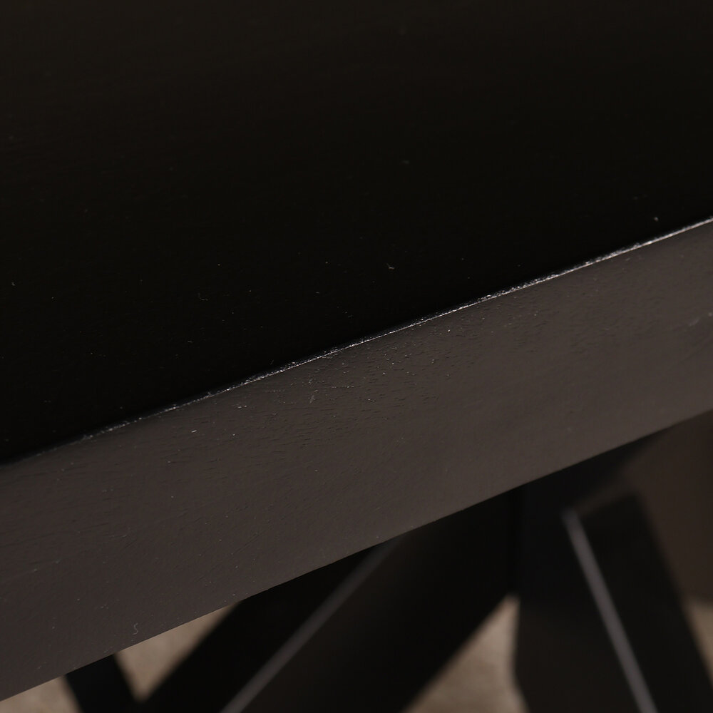 Tweedekans model: Eettafel langwerpig mangohout 160cm zwart John langwerpige tafel duurzaam mango eetkamertafel