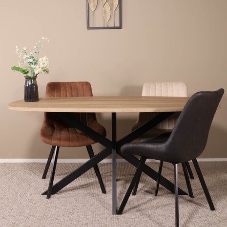 Lizzely Garden & Living Eettafel Deens ovaal 160cm licht bruin Hero ovale eettafel Lizzely Garden & Living Eettafel Deens ovaal 160cm licht bruin Hero ovale eettafel