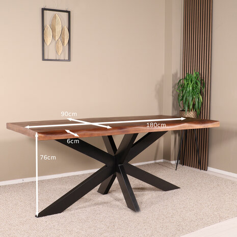 Lizzely Garden & Living Eettafel boomstam mangohout 180cm Indiana industriële duurzaam boomstamtafel mango Lizzely Garden & Living Eettafel boomstam mangohout 180cm Indiana industriële duurzaam boomstamtafel mango