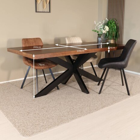 Lizzely Garden & Living Eettafel langwerpig mangohout 200cm John langwerpige tafel duurzaam mango eetkamertafel Lizzely Garden & Living Eettafel langwerpig mangohout 200cm John langwerpige tafel duurzaam mango eetkamertafel