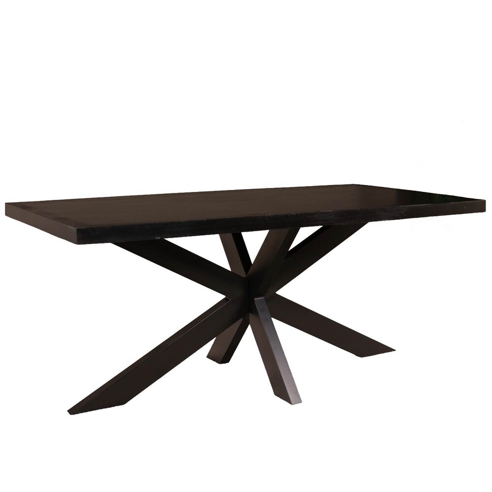 Eettafel langwerpig mangohout 180cm zwart John langwerpige tafel duurzaam mango eetkamertafel