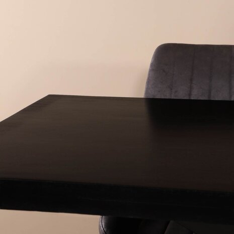 Lizzely Garden & Living Eettafel langwerpig mangohout 180cm zwart John langwerpige tafel duurzaam mango eetkamertafel