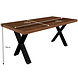 Lizzely Garden & Living Eettafel rechthoekig Xavier 180cm duurzaam mangohout tafel met X-poot mango rechthoek eetkamertafel