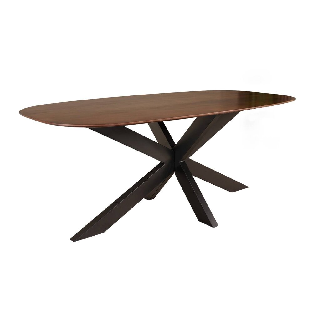 Eettafel deens ovaal mangohout 240cm Austin bruin ovale tafel duurzaam mango eetkamertafel