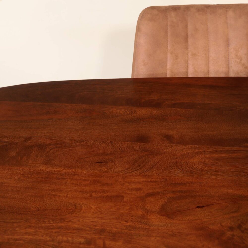 Eettafel deens ovaal mangohout 240cm Austin bruin ovale tafel duurzaam mango eetkamertafel