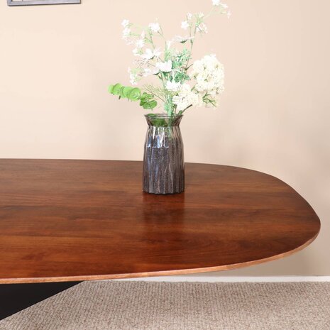 Lizzely Garden & Living Eettafel deens ovaal mangohout 240cm Austin bruin ovale tafel duurzaam mango eetkamertafel
