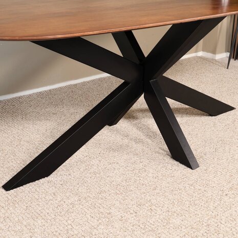 Lizzely Garden & Living Eettafel deens ovaal mangohout 240cm Austin bruin ovale tafel duurzaam mango eetkamertafel