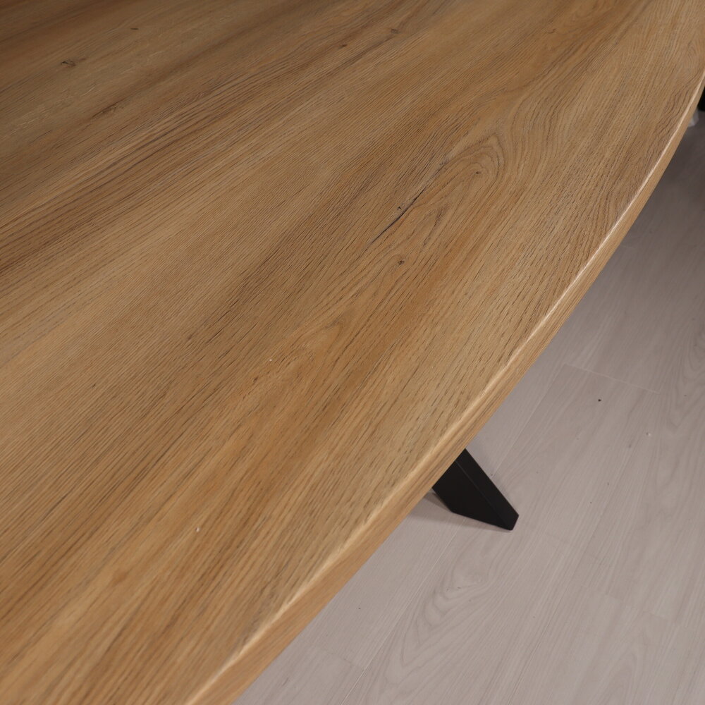 Eettafel Deens ovaal 240x110cm licht bruin Hero ovale eettafel