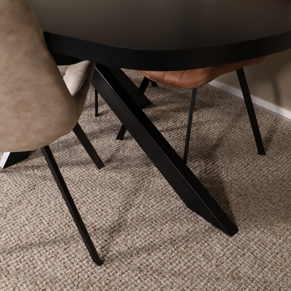 Eettafel Leco deens ovaal 240cm zwart melamine Eettafel Leco deens ovaal 240cm zwart melamine