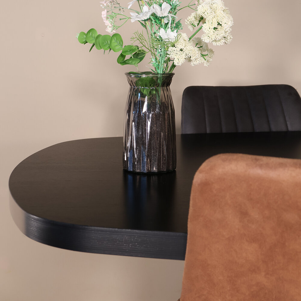 Eettafel Leco deens ovaal 240cm zwart melamine Eettafel Leco deens ovaal 240cm zwart melamine