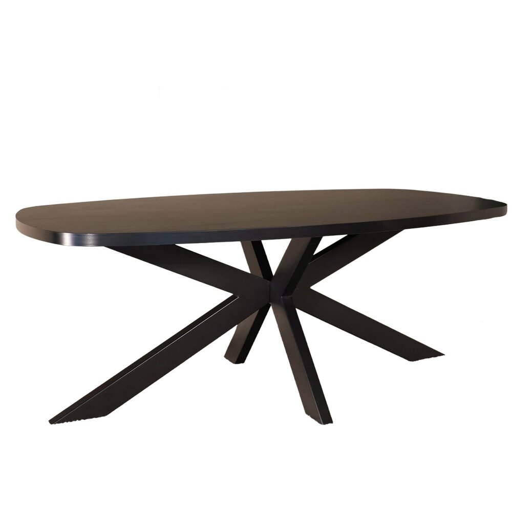 Eettafel Leco deens ovaal 240cm zwart melamine Eettafel Leco deens ovaal 240cm zwart melamine