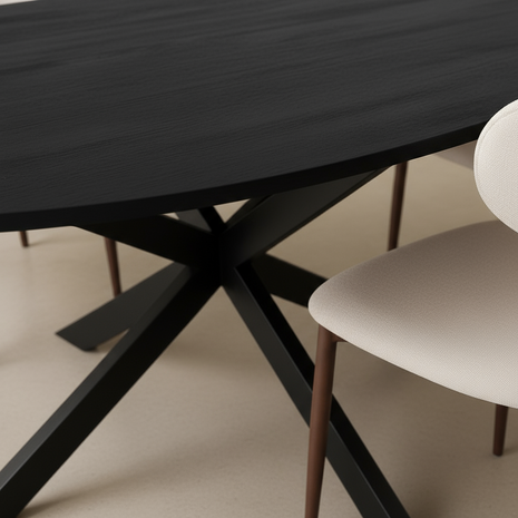 Lizzely Garden & Living Eettafel ovaal 240cm Rato zwart ovale eettafel