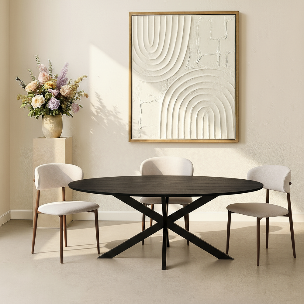 Eettafel ovaal 240cm Rato zwart ovale eettafel