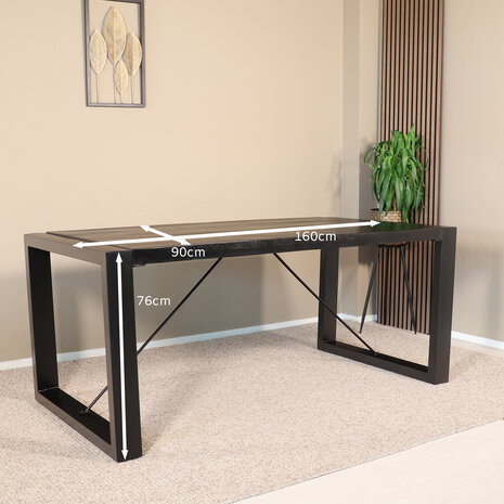 Lizzely Garden & Living Eettafel rechthoekig mangohout Jonas zwart 160cm duurzaam mango tafel eetkamertafel hout Lizzely Garden & Living Eettafel rechthoekig mangohout Jonas zwart 160cm duurzaam mango tafel eetkamertafel hout
