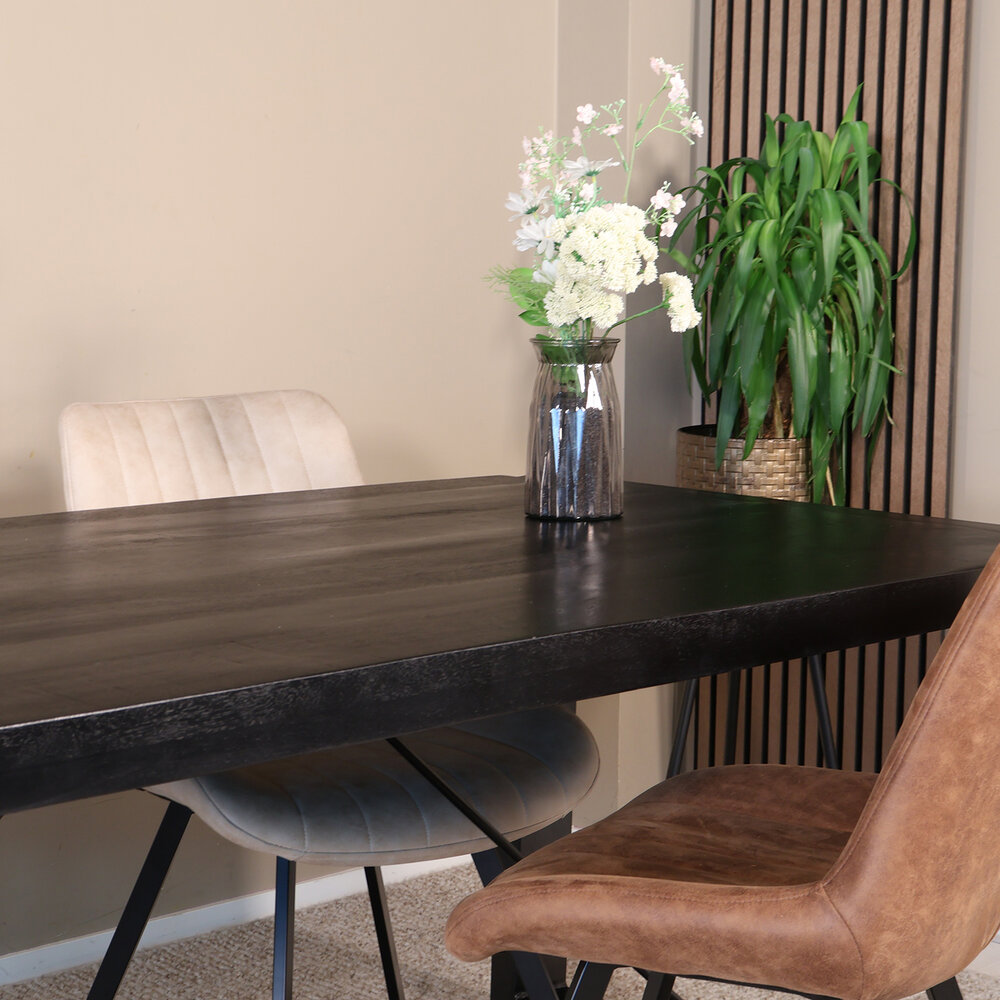 Eettafel rechthoekig mangohout Jonas zwart 160cm duurzaam mango tafel eetkamertafel hout Eettafel rechthoekig mangohout Jonas zwart 160cm duurzaam mango tafel eetkamertafel hout