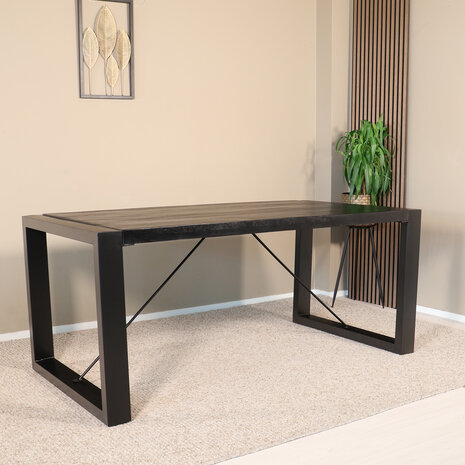 Lizzely Garden & Living Eettafel rechthoekig mangohout Jonas zwart 160cm duurzaam mango tafel eetkamertafel hout Lizzely Garden & Living Eettafel rechthoekig mangohout Jonas zwart 160cm duurzaam mango tafel eetkamertafel hout