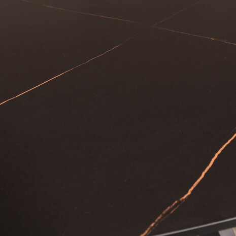 Lizzely Garden & Living Eettafel ovaal 160cm Figo marmerlook zwart ovale tafel steen