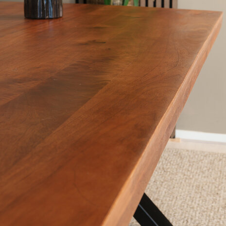 Lizzely Garden & Living Eettafel rechthoek Xavier 200cm duurzaam mangohout tafel met X-poot mango eetkamertafel rechthoekig