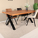 Lizzely Garden & Living Eettafel rechthoek Xavier 200cm duurzaam mangohout tafel met X-poot mango eetkamertafel rechthoekig