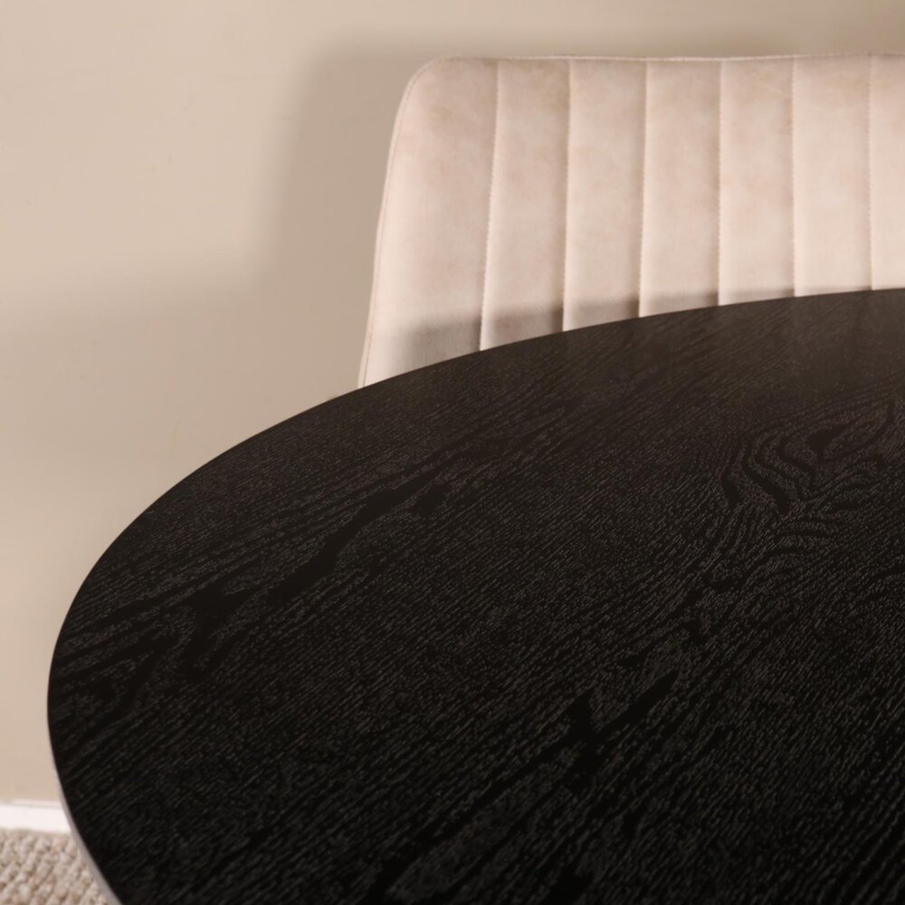 Eettafel rond Ronsi zwart 120cm ronde tafel