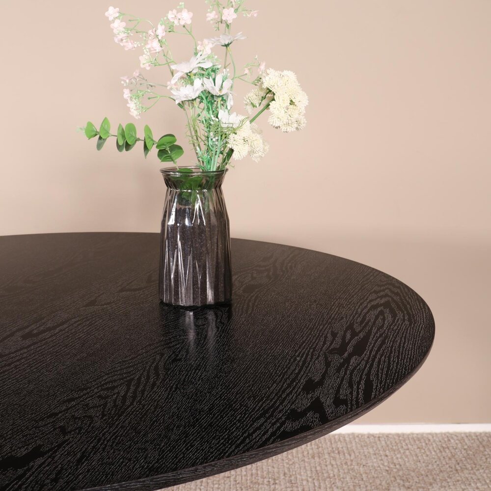 Eettafel rond Ronsi zwart 120cm ronde tafel