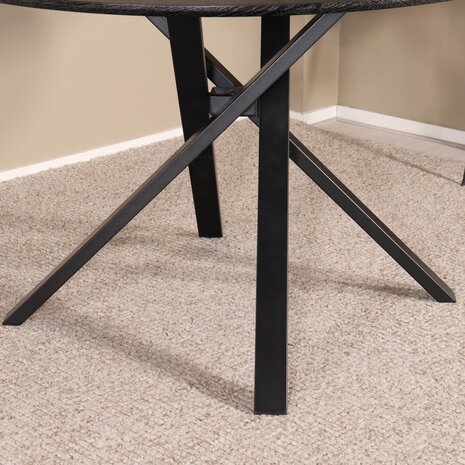 Lizzely Garden & Living Eettafel rond Ronsi zwart 120cm ronde tafel