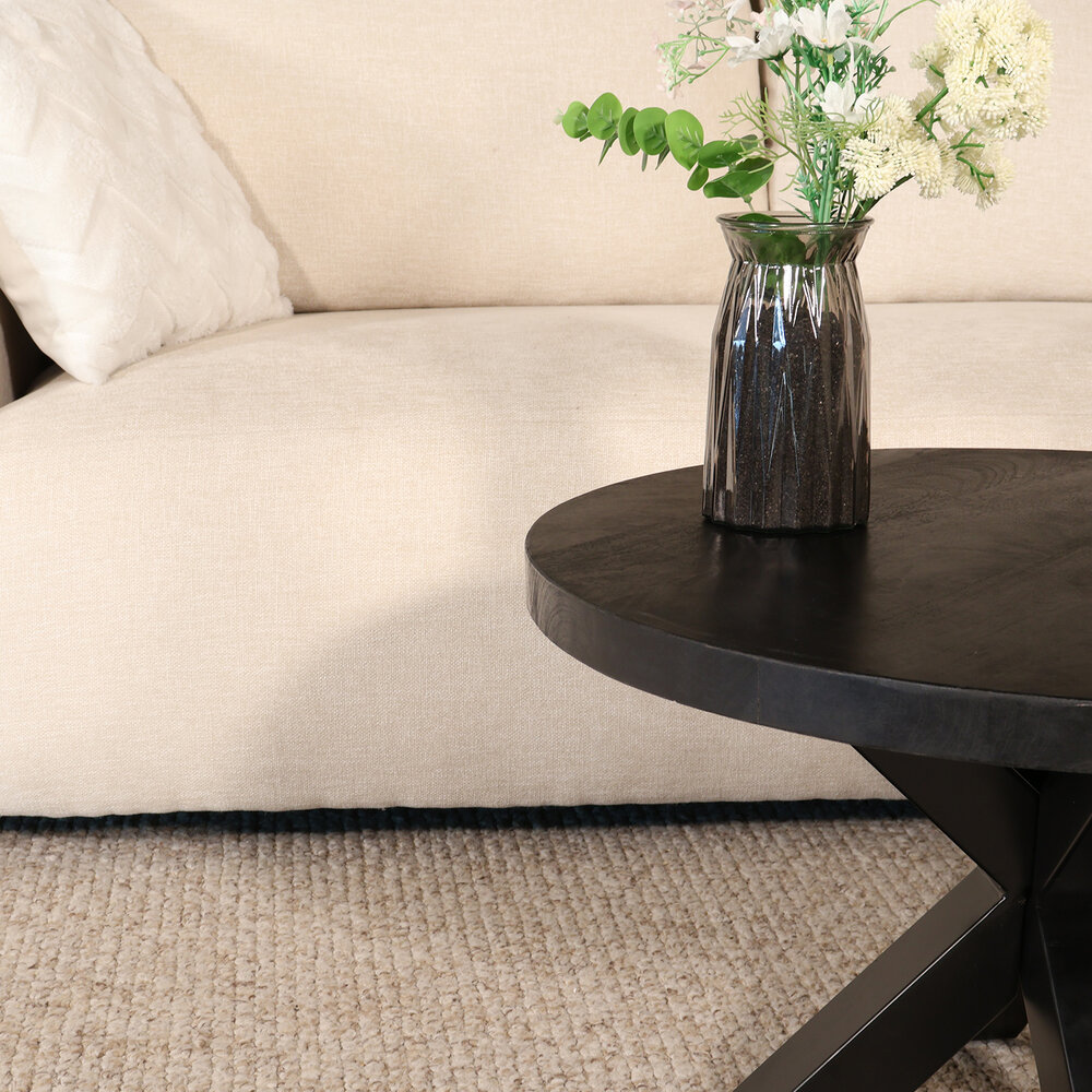Salontafel rond mangohout 70cm Jesse zwart Salontafel rond mangohout 70cm Jesse zwart