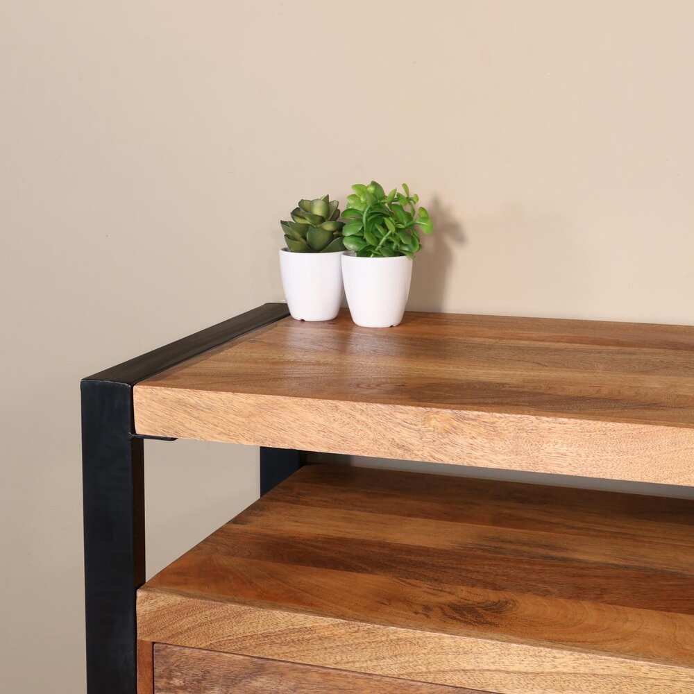 TV meubel mangohout Ilse industrieel 150cm duurzaam massief hout mango