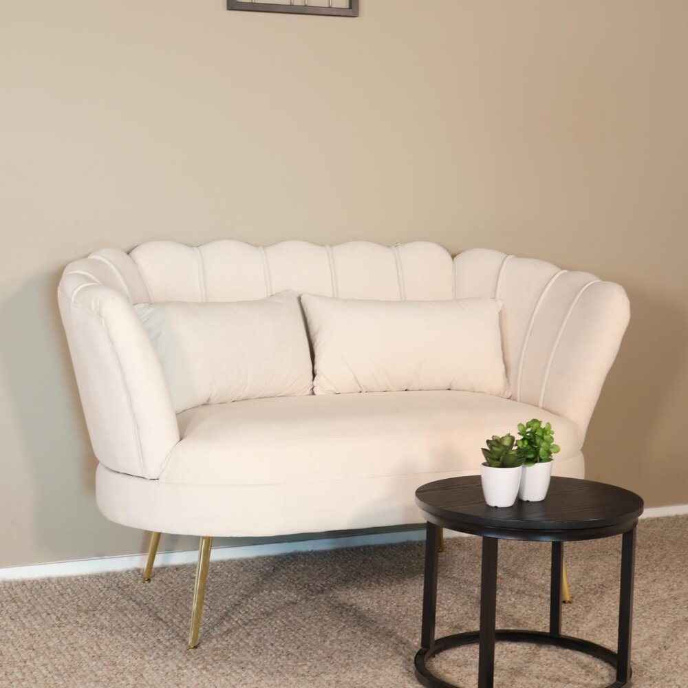 Zitbank Belle 2 zits velvet crème 140cm stof bankstel Zitbank Belle 2 zits velvet crème 140cm stof bankstel