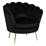 Lizzely Garden & Living Fauteuil zitbank 1 persoons stoel Belle velvet zwart bankje Lizzely Garden & Living Fauteuil zitbank 1 persoons stoel Belle velvet zwart bankje