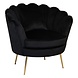 Lizzely Garden & Living Fauteuil zitbank 1 persoons stoel Belle velvet zwart bankje