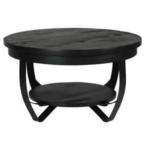 Lizzely Garden & Living Salontafel rond mangohout zwart Sandy industrieel duurzaam massief hout mango Lizzely Garden & Living Salontafel rond mangohout zwart Sandy industrieel duurzaam massief hout mango