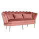 Lizzely Garden & Living Zitbank Belle 3 zits velvet oud roze 180cm stof bankstel incl. 3 kussens bank