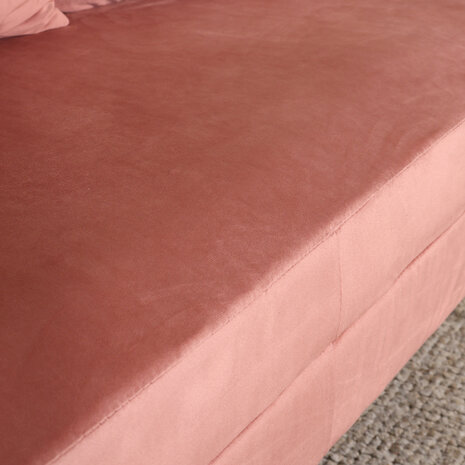 Lizzely Garden & Living Zitbank Belle 3 zits velvet oud roze 180cm stof bankstel incl. 3 kussens bank