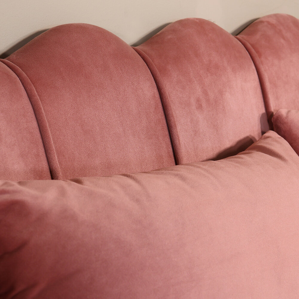 Zitbank Belle 3 zits velvet oud roze 180cm stof bankstel incl. 3 kussens bank